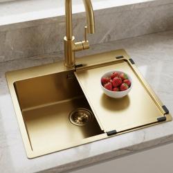 Pure.Sink Comfort Bandeja escurridora móvil dorada, 430 x 325 mm, para fregadero PEXTRAY-60